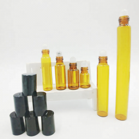 10ml 15ml 50ml Glass Cosmetic Roll On Amber Essential Oil Bottle