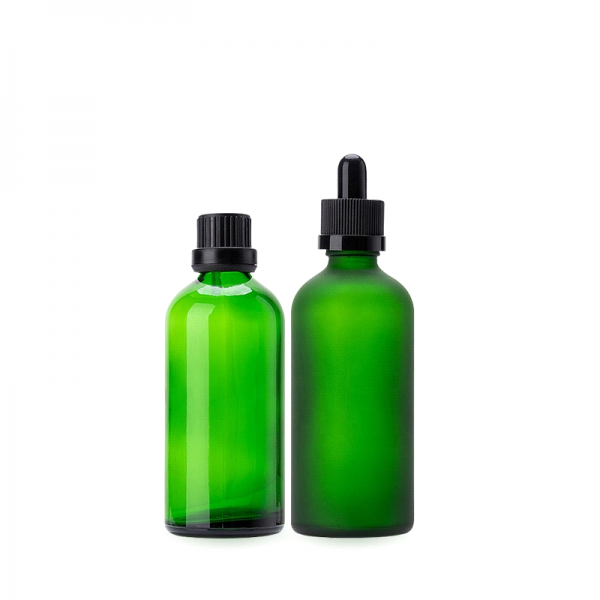 50ml 100ml Custom Green Frosted Glass Essential Oil Bottle