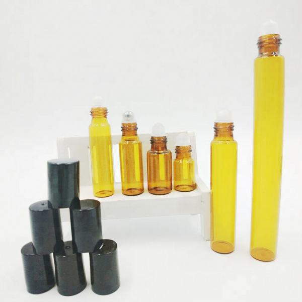 10ml 15ml 50ml Glass Cosmetic Roll On Amber Essential Oil Bottle