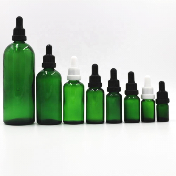 Green Color Glass Essential Oil Bottle