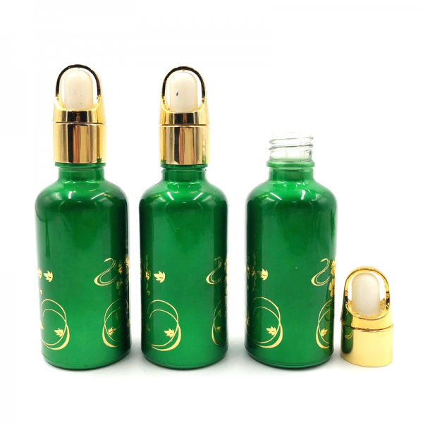 Green Color Glass Essential Oil Bottle