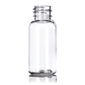 1OZ Clear Pet Plastic Boston Round Bottle With 20-410 Neck Finish