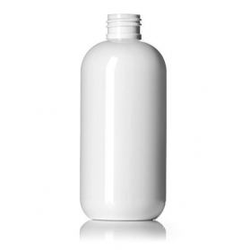 8OZ White Pet Plastic Boston Round Bottle With 24-410 Neck Finish