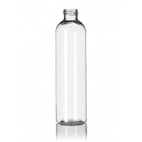 8OZ Clear Pet Plastic Cosmo Round Bottle With 24-410 Neck Finish