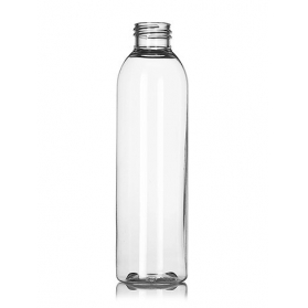 6OZ Clear Pet Plastic Cosmo Round Bottle With 24-410 Neck Finish