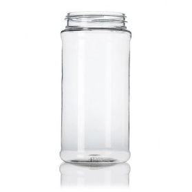 16OZ Clear Pet Plastic Spice Bottle With 63-485 Neck Finish