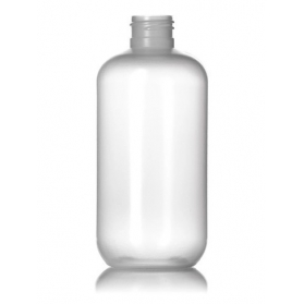 8OZ Natural Colored Ldpe Plastic Boston Round Bottle With 24-410 Neck Finish