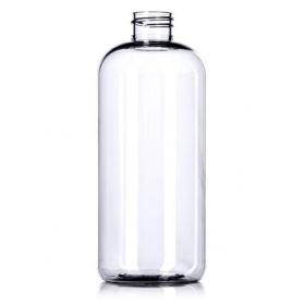 16OZ Clear Pet Plastic Boston Round Bottle With 28-410 Neck Finish