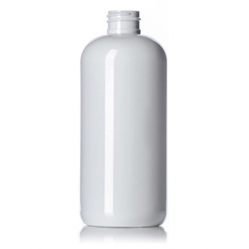 16OZ White Pet Plastic Boston Round Bottle With 28-410 Neck Finish