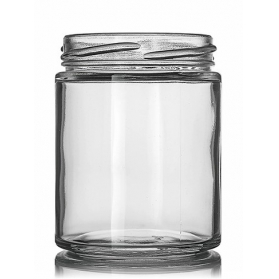 6OZ Clear Glass Straight Sided Round Jar With 63TW Neck Finish