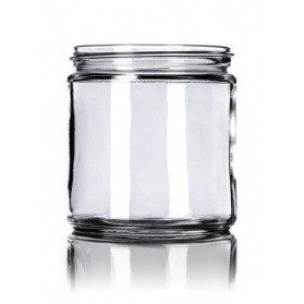 16OZ Clear Glass Straight Sided Round Jar With 89-400 Neck Finish