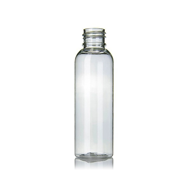 2OZ Clear Pet Plastic Cosmo Round Bottle With 20-410 Neck Finish