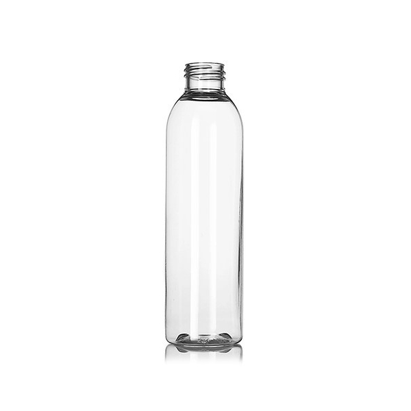 6OZ Clear Pet Plastic Cosmo Round Bottle With 24-410 Neck Finish