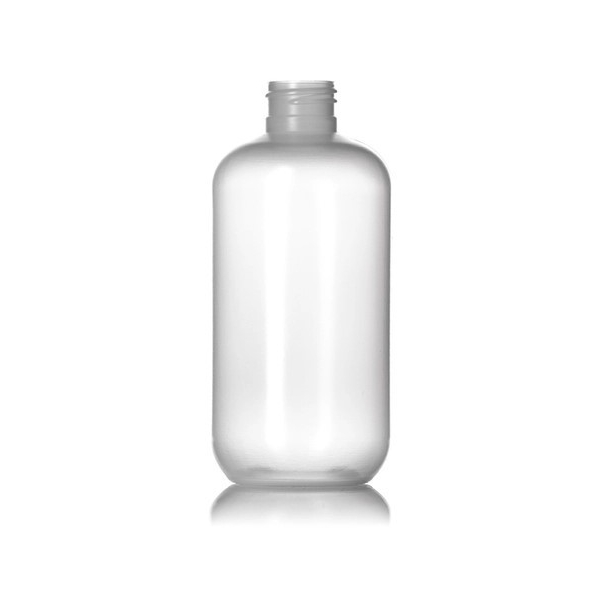 8OZ Natural Colored Ldpe Plastic Boston Round Bottle With 24-410 Neck Finish