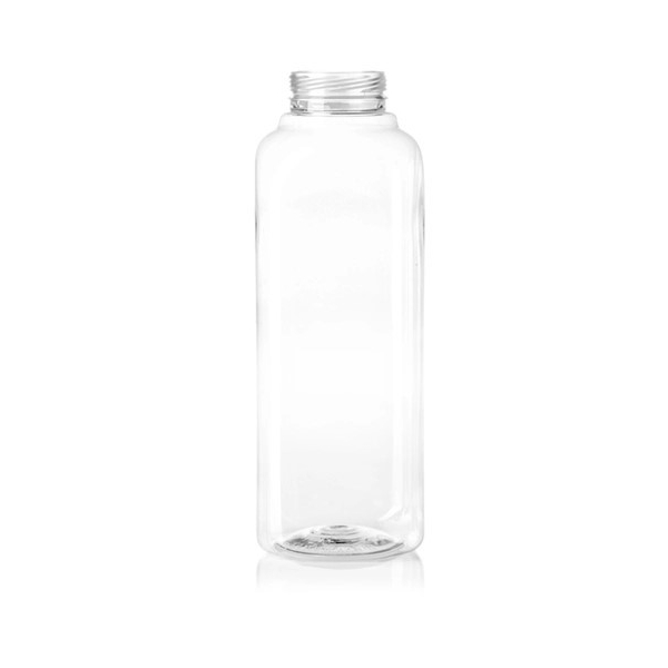 16OZ Clear Pet Plastic French Square Bottle With 38-IPEC Neck Finish
