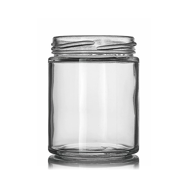 6OZ Clear Glass Straight Sided Round Jar With 63TW Neck Finish